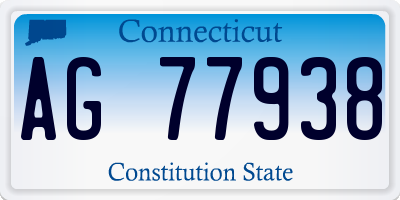 CT license plate AG77938