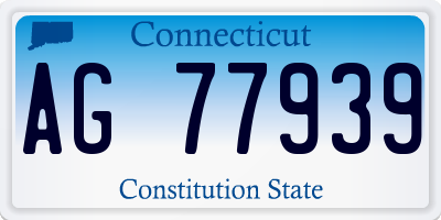 CT license plate AG77939