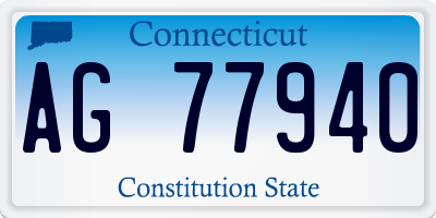 CT license plate AG77940