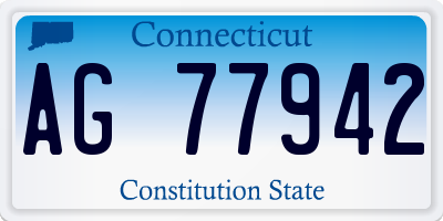 CT license plate AG77942