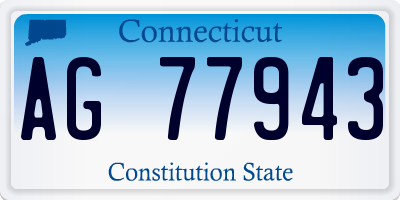 CT license plate AG77943