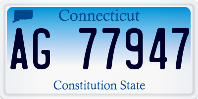 CT license plate AG77947
