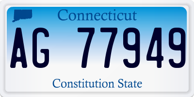 CT license plate AG77949