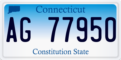 CT license plate AG77950
