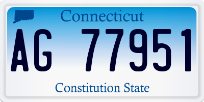CT license plate AG77951