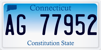 CT license plate AG77952