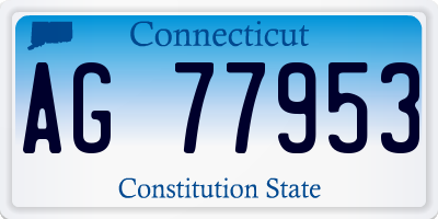 CT license plate AG77953