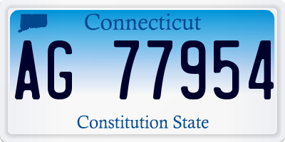 CT license plate AG77954