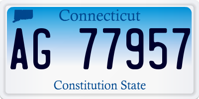 CT license plate AG77957