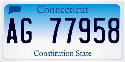 CT license plate AG77958