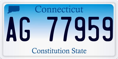 CT license plate AG77959