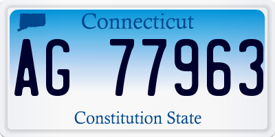 CT license plate AG77963