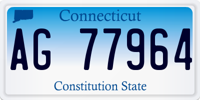 CT license plate AG77964