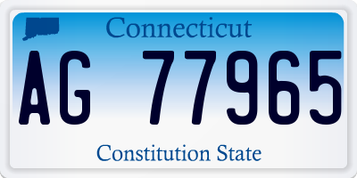 CT license plate AG77965