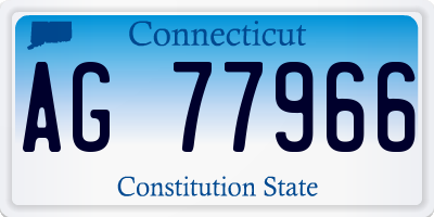 CT license plate AG77966