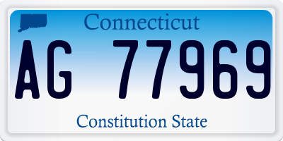 CT license plate AG77969