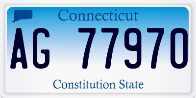 CT license plate AG77970
