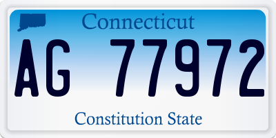 CT license plate AG77972