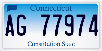 CT license plate AG77974
