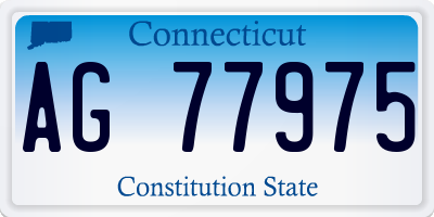 CT license plate AG77975