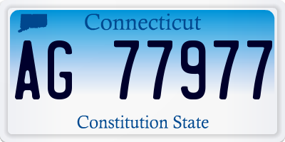 CT license plate AG77977
