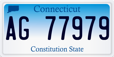 CT license plate AG77979