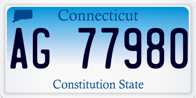 CT license plate AG77980