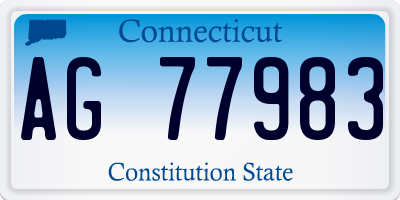 CT license plate AG77983