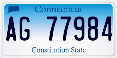 CT license plate AG77984