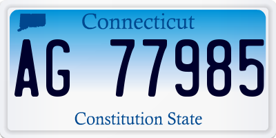 CT license plate AG77985