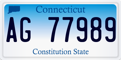 CT license plate AG77989