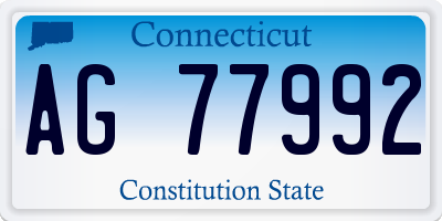 CT license plate AG77992