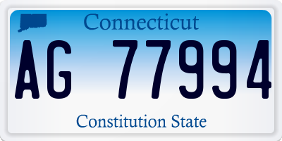 CT license plate AG77994