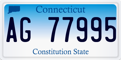 CT license plate AG77995