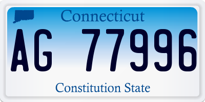 CT license plate AG77996