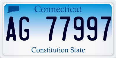 CT license plate AG77997
