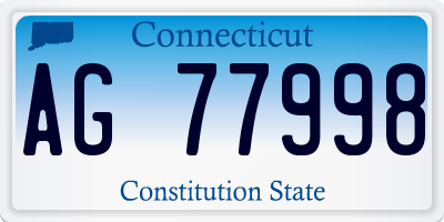 CT license plate AG77998