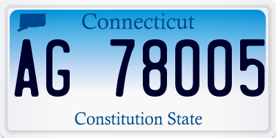 CT license plate AG78005