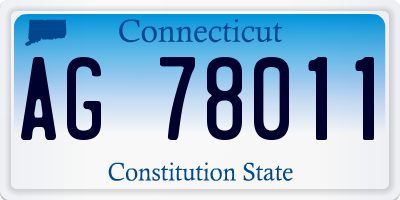 CT license plate AG78011