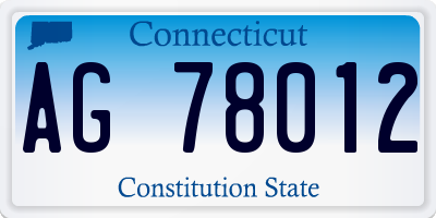 CT license plate AG78012