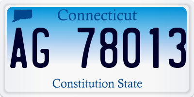 CT license plate AG78013