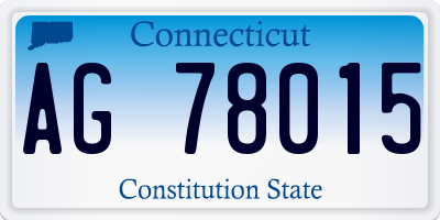 CT license plate AG78015