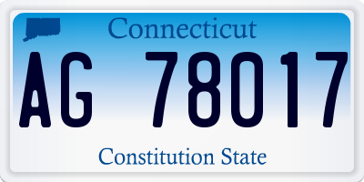 CT license plate AG78017