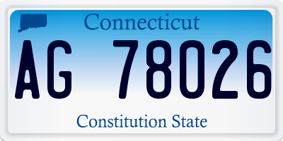 CT license plate AG78026