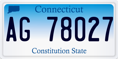 CT license plate AG78027