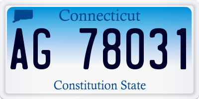CT license plate AG78031
