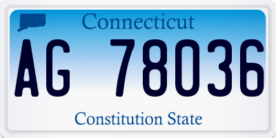 CT license plate AG78036