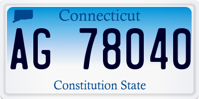 CT license plate AG78040