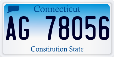 CT license plate AG78056
