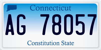 CT license plate AG78057
